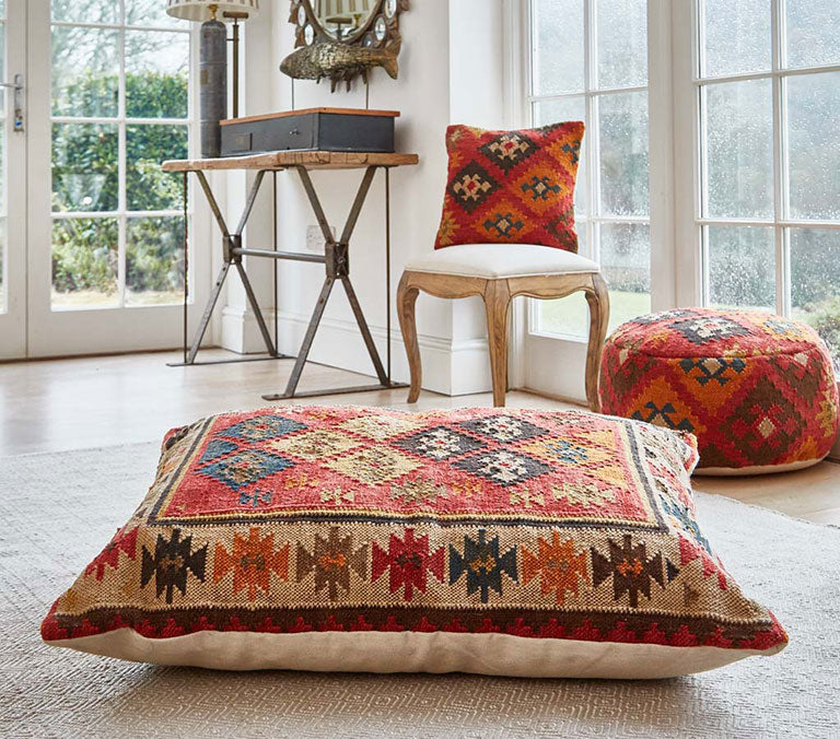 Nomad Tarifa Floor Cushion Weaver Green Australia