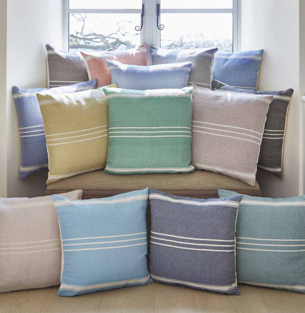 Grey stripe outlet cushion